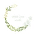 Greenery scribble hand drawn foliage border vector