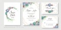 Greenery, succulent and branches Wedding Invitation card, save the date, thank you, rsvp template design. Vector Royalty Free Stock Photo