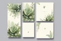 Greenery, succulent and branches Wedding Invitation card, save the date, thank you, rsvp template. Generative ai Royalty Free Stock Photo