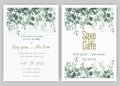 Greenery Wedding Invitation ,Template Eucalyptus Wedding Invitation