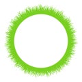 Circular green grass strip around a white circle, circle frame and border