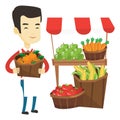 Greengrocer with fruits and vegetables.