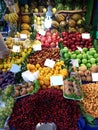 Greengrocer in FÃÂ±sh Market Istanbul Turkey. Fresh, Healty Vegetables and Fruits