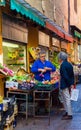 Greengrocer in the Quadrilatero, market zone of Bologna. Emilia-Romagna. Italy. Royalty Free Stock Photo