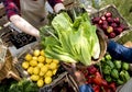 Greengrocer selling fresh agricultural products Royalty Free Stock Photo