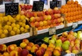 Greengrocer shelf of fruits