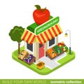 Greengrocery grocery vegan vegetable fruit buildin Royalty Free Stock Photo