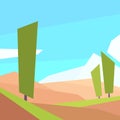 Low poly steppe landscape Royalty Free Stock Photo