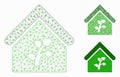 Greenhouse Building Vector Mesh Carcass Model and Triangle Mosaic Icon
