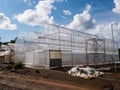 Greenhouse construction in farm.