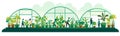 Greenhouse cultivation vector simple 3d smooth cut isolated illustration