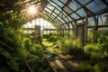 greenhouse debris and damage after a powerful windstorm Royalty Free Stock Photo