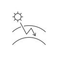 Greenhouse effect line outline icon Royalty Free Stock Photo