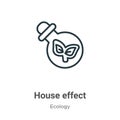 Greenhouse effect outline vector icon. Thin line black greenhouse effect icon, flat vector simple element illustration from Royalty Free Stock Photo