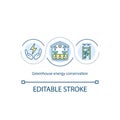 Greenhouse energy conservation concept icon
