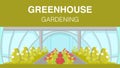 Greenhouse Gardening Web Banner Vector Template Royalty Free Stock Photo