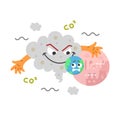 Greenhouse Gas Emissions Vector Illustration for Ecology Theme