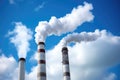 greenhouse gases emitted from a thermal power plant Royalty Free Stock Photo