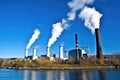 greenhouse gases emitted from a thermal power plant Royalty Free Stock Photo