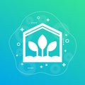greenhouse or hothouse icon, vector art