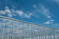 The cloud reflected in the window glass of the building, space for text Royalty Free Stock Photo