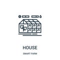 greenhouse icon vector from smart farm collection. Thin line greenhouse outline icon vector illustration