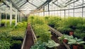 greenhouse inside full of vegetables Royalty Free Stock Photo