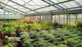 greenhouse inside full of vegetables Royalty Free Stock Photo