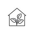 Greenhouse line icon, outline vector sign, linear style pictogram isolated on white. Symbol, logo illustration. Editable stroke. Royalty Free Stock Photo