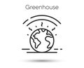 Greenhouse line icon. Warming effect sign. Global warm symbol. Vector illustration Royalty Free Stock Photo