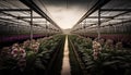 Greenhouse plant industry grows nature freshness indoors generated by AI