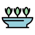 Greenhouse plants pot icon vector flat