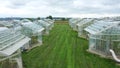 Station greenhouse science research open top chambers climate change, corn maize Zea mays ear, scientific on genetics