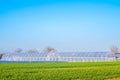 Greenhouses in the field for seedlings of crops, fruits, vegetables, lending to farmers, farmlands, agriculture, rural areas, agro Royalty Free Stock Photo