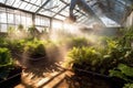 Greenhouses using geothermal energy, where the heat obtained from biomass warms the plants