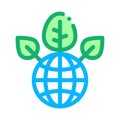 Greening of planet icon vector outline illustration