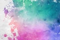 greenish blue and pink watercolor colorful bright ink and watercolor textures brushed painted abstract background. brush stroked