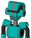 Greenish Robot With Droid Head And Vent Mouth And Black Visor Cyclops