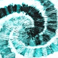 Greenish Spiral Shibori Texture. Aqua Swirl Watercolor Clothing. Turquoise Watercolor Splash. Aquamarine Brush Painting. Dirty Art