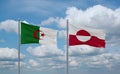 Greenland and Algeria flags, country relationship concept