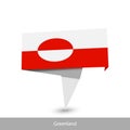 Greenland Country flag. Paper origami banner Royalty Free Stock Photo