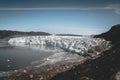 Greenland, Eqip Sermia, Eqi Glacier in Greenland Disko Bay. Boat trip in the morning over the arctic sea,Baffin Bay