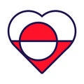 Greenland Flag Festive Patriot Heart Outline Icon Royalty Free Stock Photo