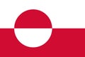 Greenland flag in real proportions and colors, vector Royalty Free Stock Photo