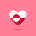 Greenland flag shaped love illustration Royalty Free Stock Photo