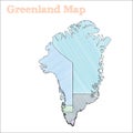 Greenland hand-drawn map.