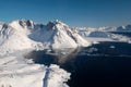 Greenland, ice floe and mountains