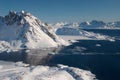 Greenland, ice floe and mountains