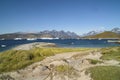 Greenland - landscape with Fjord, Mountains, Icebergs