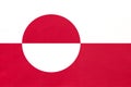 Greenland national fabric flag, textile background. Symbol of international world european country